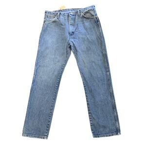 Wrangler Jeans 13MWZ Mens Size 36x32 Denim Blue Jeans Cowboy Cut Western Fit